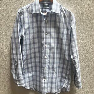 Bonobos Dress Shirt Mens 16 34 Blue Stripe Button Up Slim Fit Wrinkle Free
